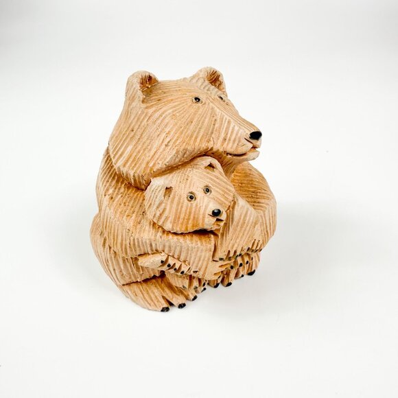 Artisania Rinconada Handcrafted Bear & Cub Figurine From Uruguay Ceramic Collect - Picture 2 of 7